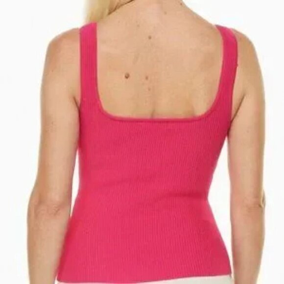 ARITZIA Babaton Sculpt Pink Knit Square Neck Tank Small - Picture 3 of 8